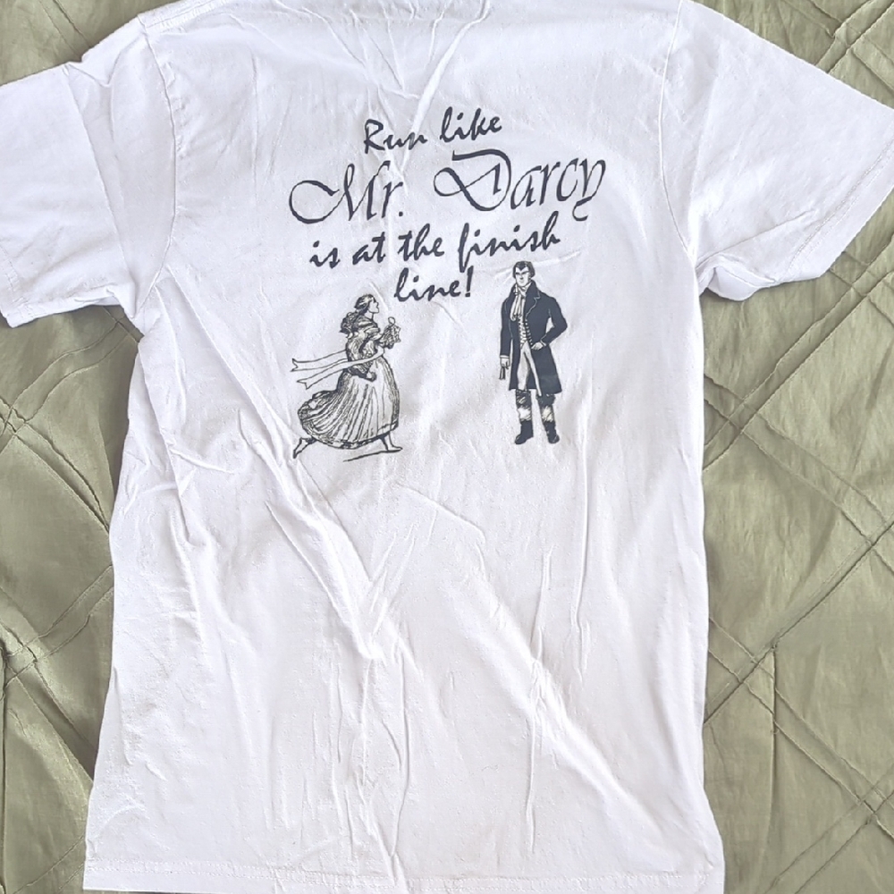 White Graphic T-Shirt with Mr. Darcy Design